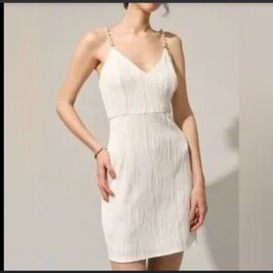Short White Textured Dress